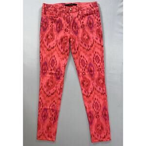 Joe's Jeans 'Skinny Ankle' Lightweight Stretch Denim Jeans. Red Ink Blot. 29 GUC